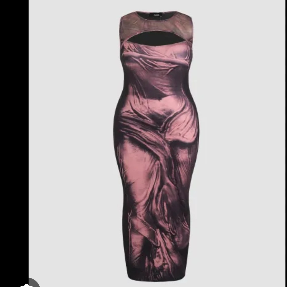 Elegant Pink Sleeveless Dress Maxi abstract